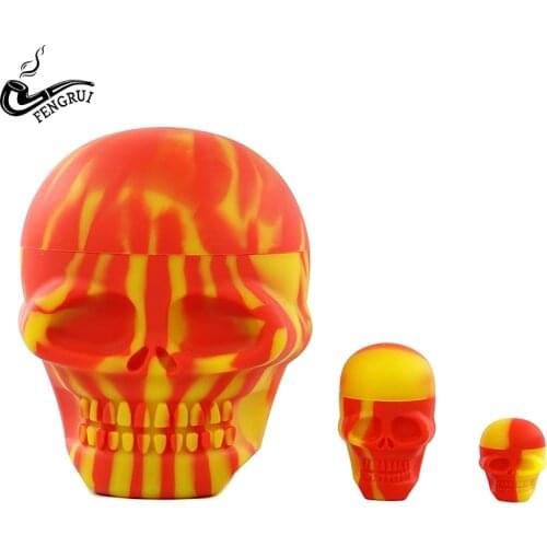 500ml 15ml 3ml Red Yellow Jar Silicone Skull Shape Container Storage Box with Lid Home use Supplies Good Sealing for Candy