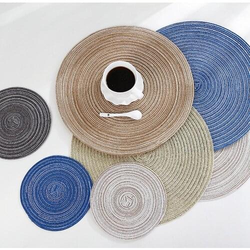 INS round woven cotton and linen table mat heat-resistant bowl coffee cup coaster home hotel kitchen party non-slip place mat