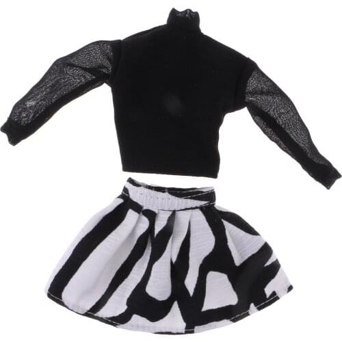1/6 scale Doll Clothes for Girl Doll Shirt Tops Puff Ball Skirt Dress Up Clothing Set Accessory Suit