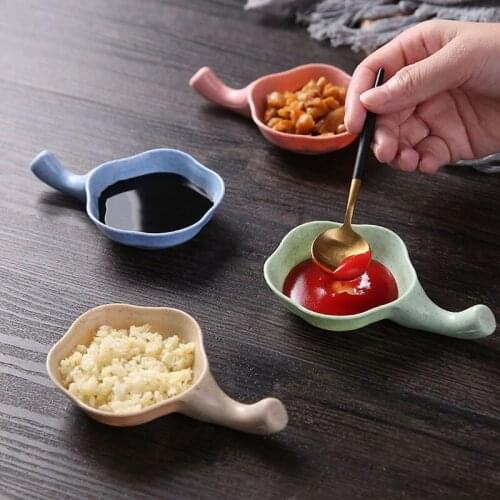 1 Pcs Cute Wheat Straw Seasoning Dish Multi-purpose Drain Dish Soy Bean Dish Sauce Salt Snack Small Plate Kitchen Supplies