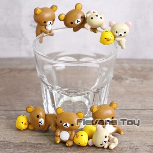 Cute Lovely Kuma Bear Mini PVC Figure Kids Toy Christmas & Brithday Gifts 7pcs/set