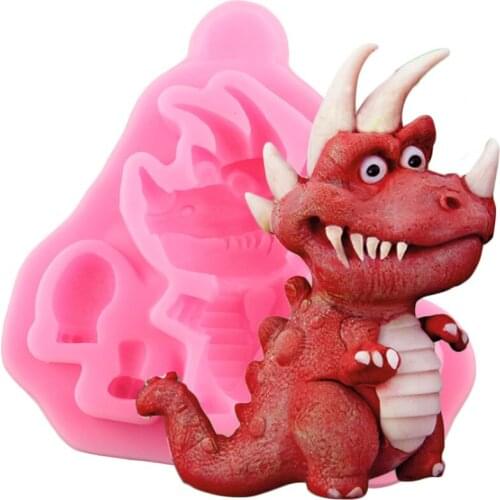 Cartoons Dinosaur Silicone Molds Fondant Cake Decorating Tools DIY Cupcake Topper Mould Chocolate Candy Polymer Clay Moulds