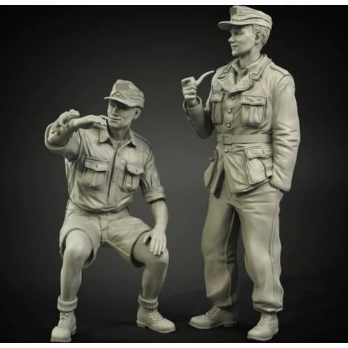 1/35 DAK Tankers Set, Resin Model Soldier GK, WWII military themes, Unassembled and unpainted kit