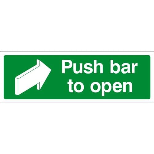 Push Bar to Open 300x100mm Plastic Sign OR Sticker (EE13) Waterproof Vinyl stickers for car Motos