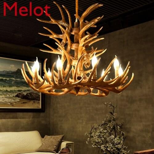Nordic LED Chandelier Pendant Lamp Lighting Industrial Buck Deer Horn Antler Bedroom Living Room Kitchen Fixtures
