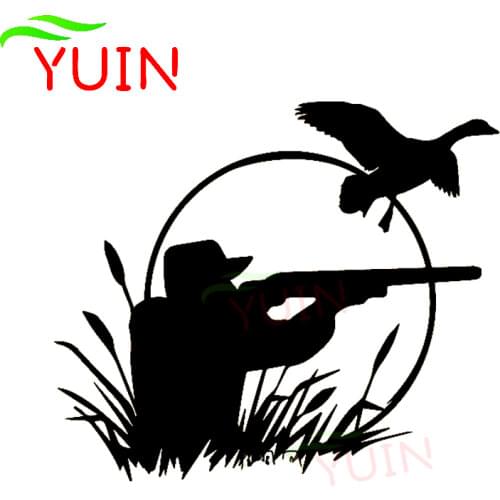 Hunter Wild Duck Hunting Car Sticker Fashion Car Window Decoration PVC Waterproof Sunscreen Decal Black/White/Red/Laser/Silver