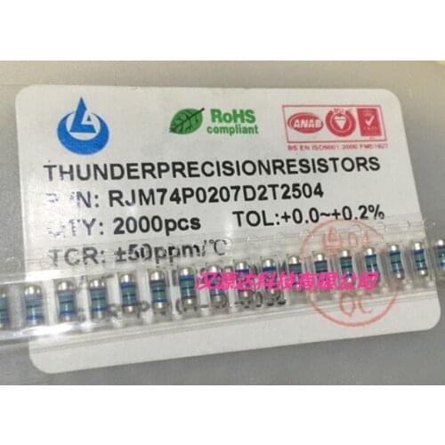 Original new 100% RJM74P0207D2T2504 SMD color ring wafer resistance 0207 2.5M 2M5 0.5% 0.5W (Inductor)