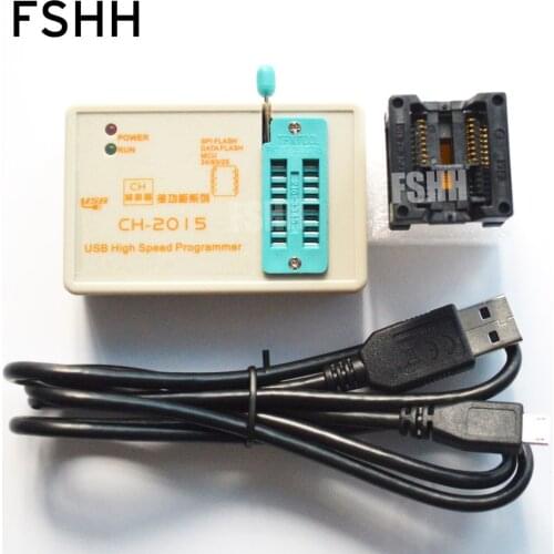 Program CH2015 High-speed Programmer+300mil SOP16 to DIP8 Adapter 24 25 93eeprom spi flash avr mcu USB Programmer