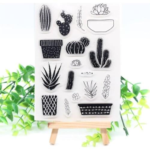 KSCRAFT Cactus Transparent Clear Silicone Stamps for DIY Scrapbooking/Card Making/Kids Crafts Decoration Supplies M30