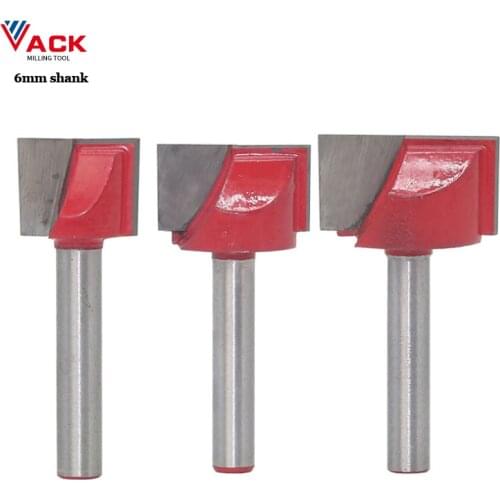 VACK 6mm Shank Surface Planing Bottom Cleaning Cutter 10-32mm Wood Milling CNC Engraving Knife Shank Router Bit Woodworking Tool