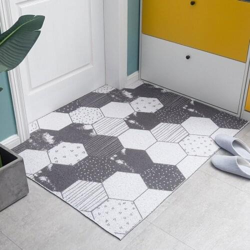 Cuttable Silk Loop Doormat Carpet DIY Non-slip Dust Removal Scrap Mud And Snow Home Entrance Doormat Nordic Style PVC Mat Carpet