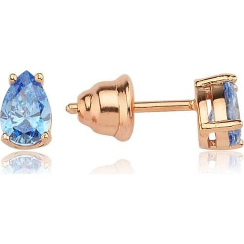 Valori Jewels 0.66 Carat, Zirconia Red Pear Gemstone, Rose Gold Plated, Sterling Silver Earrings