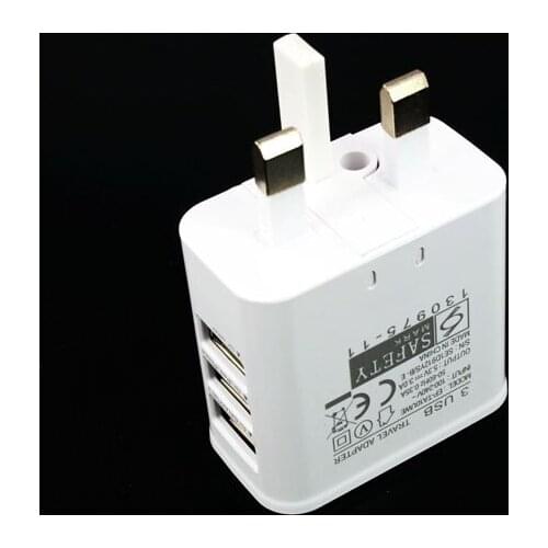 UK Plug True 3A 3 Ports USB Power AC Wall Charger Travel Adapter for iphone IPAD AIR MINI Samsung s4 s5 NOTE 3 200pcs/lot