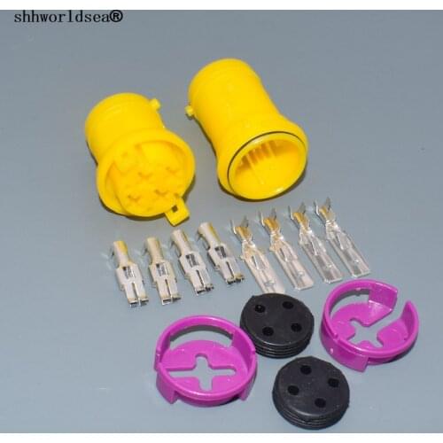 Shhworldsea 4 pin 6.3mm female male plug for VW auto waterproof plug electrical cable connector 813972930 813972929