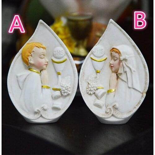 Silicone Mold Fondant Molds Pray 2D Candle Molds Molds Eucharist Boy and Girl Moulds PRZY 001 for Cake Decorations Aroma Stone