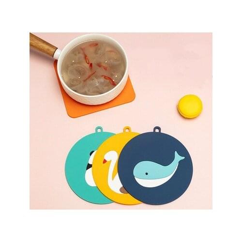 Silicone Dining Table Placemat Coaster bowl teacup pad home Kitchen Accessories Mat Cup Bar Mug Cartoon Animal insulation Pads