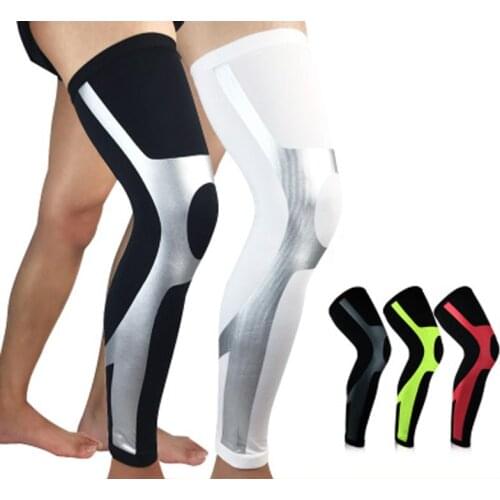 1PCS Sports Knee Protectors Breathable Long Knee Legwarmers Compression Calf Sleeve Volleyball Football Running Knee Supports