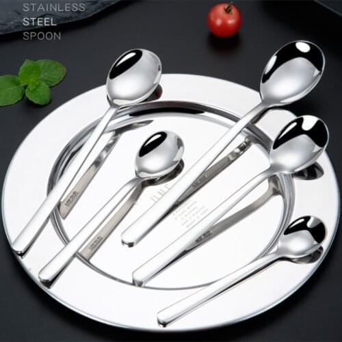 5 Sizes 304 Stainless steel dinnerware spoon tea spoon Dessert Coffee Ice Cream Spoons Kitchen Accessories Bar Tools