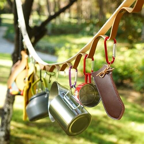 3-5M Outdoor Hanging rope Multifunctional Ribbon PU Leather Hang Clothesline With Storage Bag For Hiking Picnic Camping Cooking