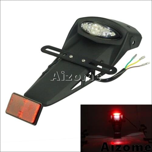 Motorcycle Dirt Bike Rear License Fender Enduro Mudguard w/ LED Tail Light For KLX KX KSR 50 110 150 250 450 WR CRM YZF 250 450