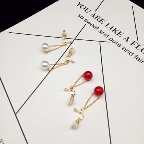 JIOFREE New Simple Fashion simulated Pearl Clip on Earrings No Pierced for Women Party Accessories Boucle D'oreille