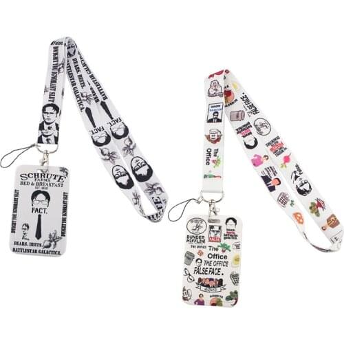 1pc ZF2391 TV Show The Office Unisex Fashion Lanyards ID Badge Holder Bus Pass Case Cover Slip Bank Credit Card Holder