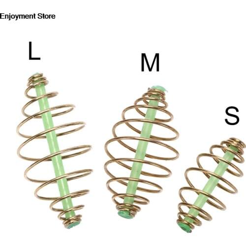 10 Pcs/Set Fishing Bait Spring Lure Inline Hanging Tackle Metal Feeder Fishing Tools Fishing Accessories S/M/L