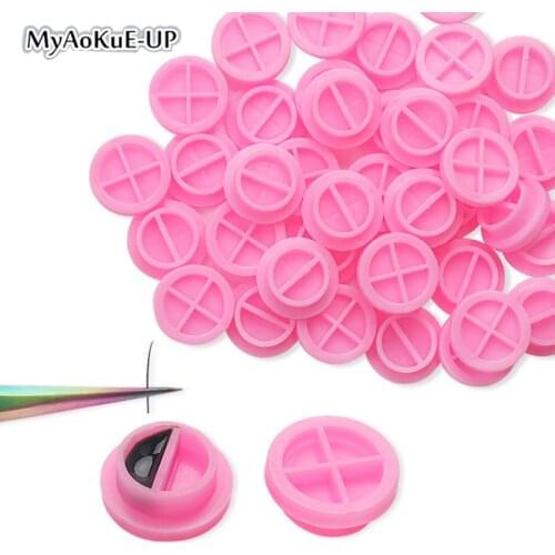 100pcs False Eyelashes Blooming Cups Tattoo Ink Pigment Clear Holder Rack Container Eyelash Extension Stand Pad Pallet Glue Cup