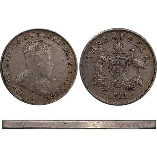 1911 Austria Threepence Edward VII 3 Pence 90% Silver Collectibles Copy Coin