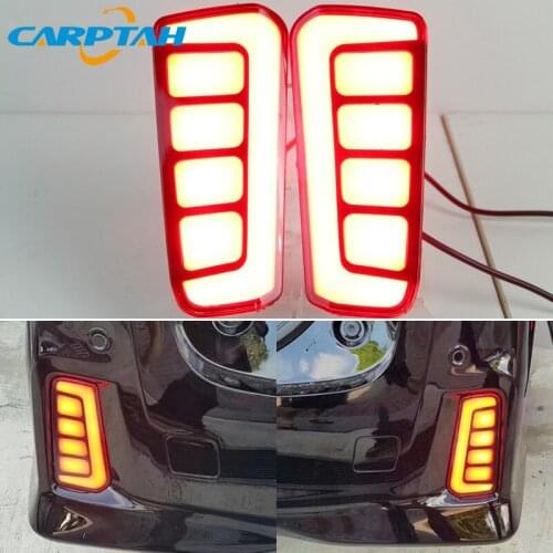 2PCS For Toyota Vellfire 2016 2017 2018 3-in-1 Functions 12V Car LED Rear Fog Lamp Bumper Light Auto Brake Light Reflector