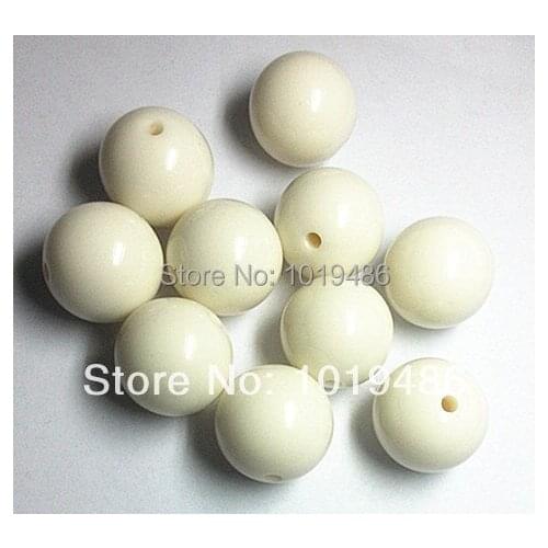 20MM 105pcs / Lot New cream white color Gumball Bubblegum Acrylic Solid Beads, Colorful Chunky Beads for Necklace Jewelry