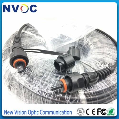 4Pcs 12strands SM Terminated Armored Black LSZH Jacket,12C/Fibers 6.0mm 30M MPOAPC M-MPO/APC Male Fiber Optic Patch Cord Cable