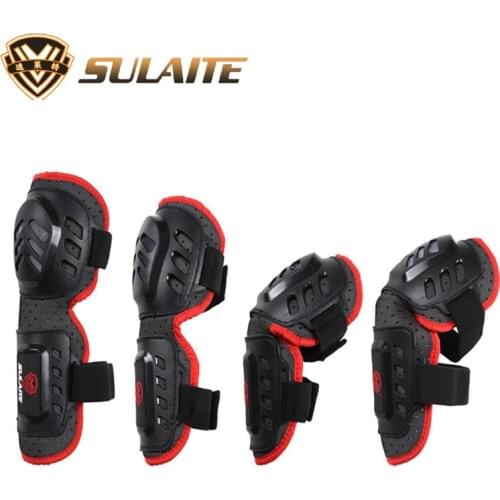 SULAITE 4PCS/ONE SET Motorcycle Motocross Protection Motorbike Knee & Elbows Pads Protector Guards Moto Skiing Protective Gear