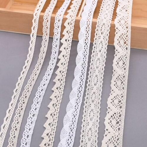 5/10yard White Beige Lace Ribbons Embroidered Lace Fabric Trim Wedding Party Gifts Wrapping DIY Cloth Garment Sewing Accessories