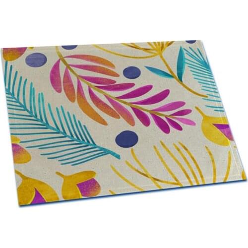 50% Hot Sale Multicolor Leaves Flower Kitchen Dining Table Mat Heat Insulated Pad Placemat Durable Dining Table Decor Placemat