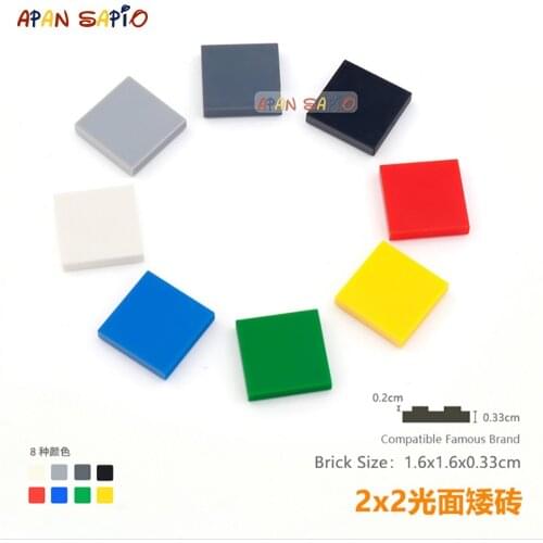 50pcs/lot DIY Blocks Building Bricks smooth 2X2 Educational Assemblage Construction Toys for Children Size Compatible With lego