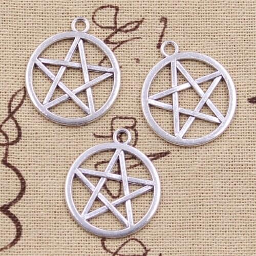 8pcs Charms star pentagram 24*24mm Antique Making pendant fit,Vintage Tibetan Silver,DIY bracelet necklace