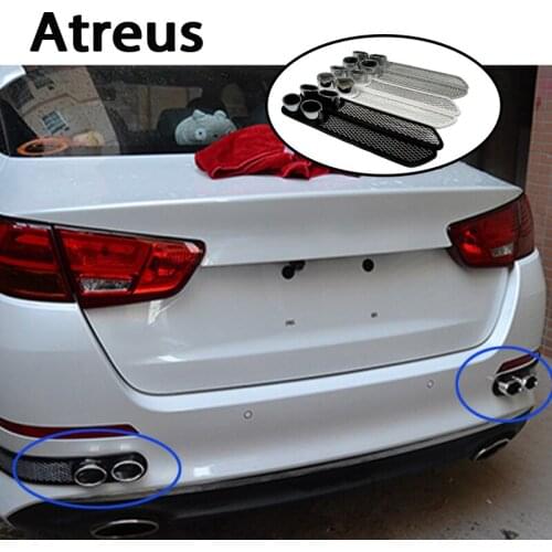 Atreus2X Car styling 3D Cool Auto carbon Exhaust Stickers For BMW e46 e39 e36 Audi a4 b6 a3 6 c5 Renault duster Lada accessories