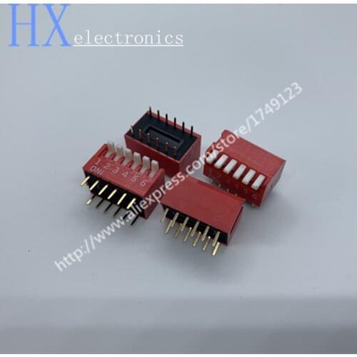Free shipping 100PCS 2.54Mm 1/2/3/4/5/6/8/10P Pitch Side Piano Type Dip Red Switching ROHS