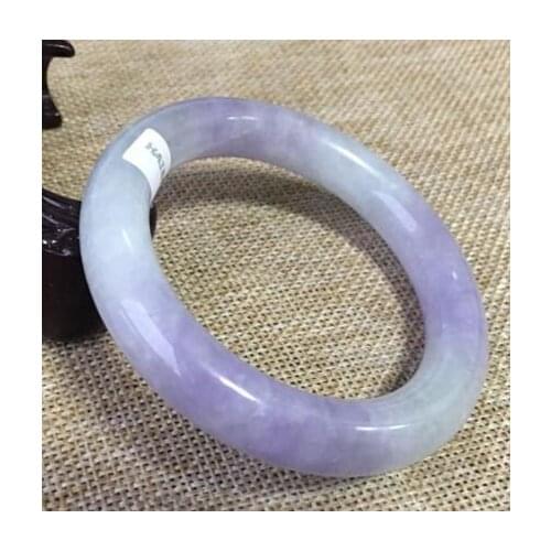 Free shipping Certified (Grade A)100% Natural Lavender Jadeite jades Bracelet Bangle