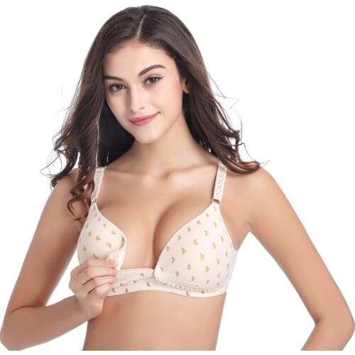 Pregnant Feeding Nursing Maternity Bra Pregnant Women Underwear Wireless Leaf Print Breast-Feeding Bra