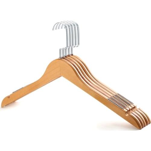 Adult Non-Slip Wooden Coat Hanger Closet Organizer Kledinghangers Pants Trousers Hanger Metal Hook Hangers for Suit Shirt