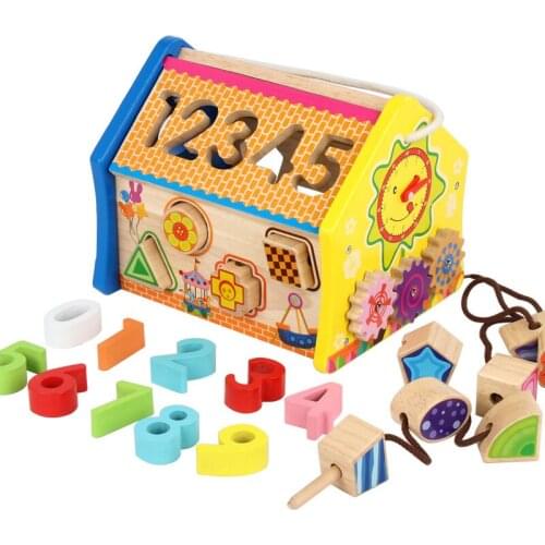 Wooden Sorter Building Blocks Сортер 5 in 1 Multipurpose Cognitive Educational Toddler Early Learning Developing Funny Toy