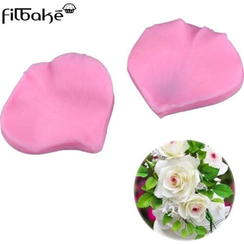 FILBAKE 1 Set Cake Molds 3D Rose Flower Petals Veiner in Heart Shaped Fondant Silicone Mold For Wedding Cake Decorating Tools