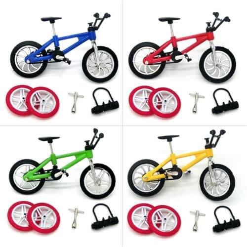 1pcs Fingerboard bicycle Toys With Brake Rope Four-color Simulation Alloy Finger bmx Bike Children Gift Mini Size New Sale