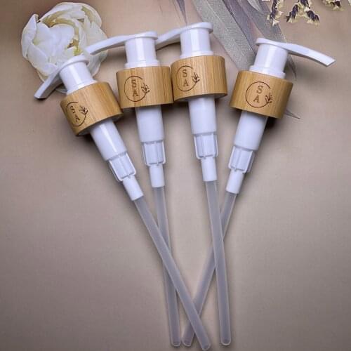 Engraving logo Eco Friendly Skincare Black White Bamboo Lids 18/20/24mm Cosmetic Wooden Lotion Caps Pump Spray Disc Twist Caps