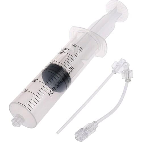 60ml Bicycle Tire Liquid Injection Tool Bike Tubeless Sealant Injector Syringe Rubber Hose Kit For Bicycle