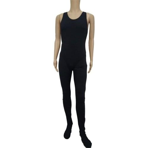 Black color Spandex Tights Unisex original Fetish Zentai Leggings Pants With Swimsuit T-Back 2-piece set