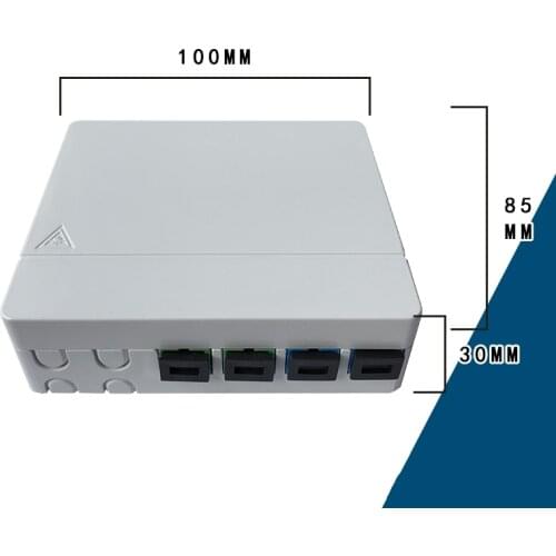 20 PCS 4 port FTTH termination box for SC flangeless adapter ABS junction box optical fiber distribution box free shipping ELINK