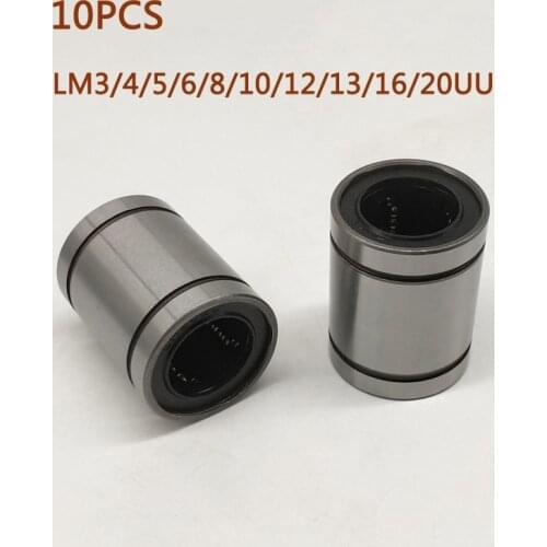 10PCS LM8UU Linear Bearings LM3UU LM4UU LM5UU LM6UU LM10UU LM12UU LM13UU LM16UU LM20UU Linear Bushing 8mm CNC Shaft Parts